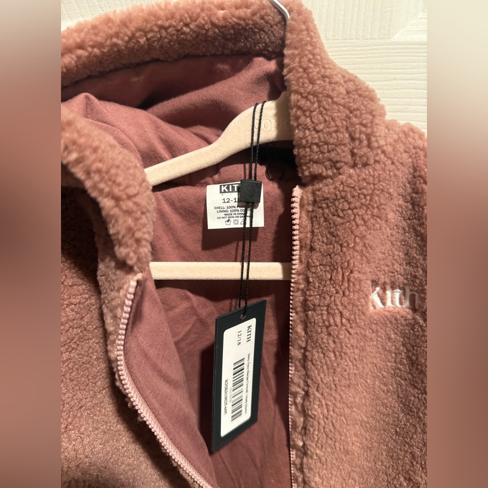 KITH Kids Baby faux Sherpa fleece hoodie pants set Dusty Quartz 12/18months NWT - Picture 8 of 9